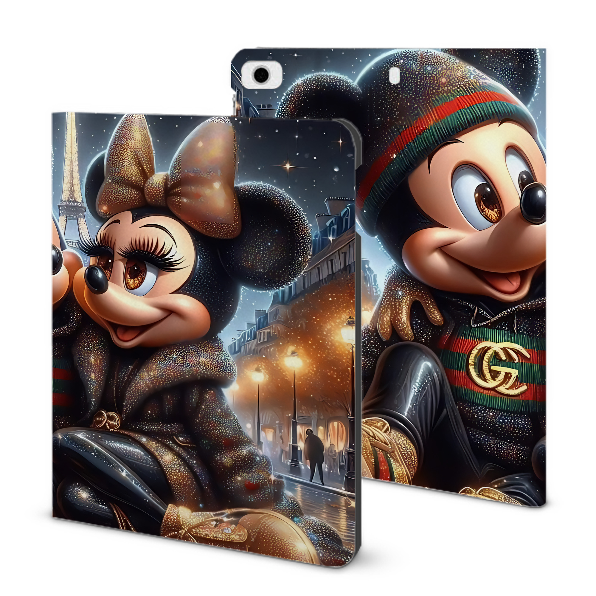 （画像用） ミッキーマウス Mickey Mouse IPad ケース ブック型 PUレザー TPU 耐衝撃 軽量 薄型 ペン収納なし 全面保護 IPad 各モデル対応